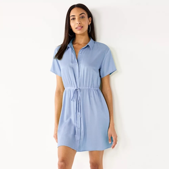 Nine West Dresses & Skirts - 3/$30 Nine West Periwinkle Mini Shirt Dress